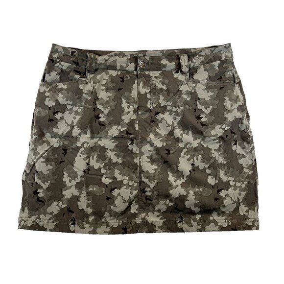 Eddie Bauer Adventurer‎ Skort Skirt Green Camo Womens Size 14 Pockets - Picture 1 of 10